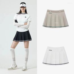 Skirts Colour Contrast Small Pleated Skirt Golf Clothing Female Short Foreign Air Age Reduction Leisure Sports Outdoor