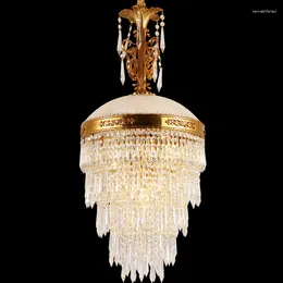 Pendant Lamps DINGFAN Factory Price French Large Luxury Brass Lamp Living Room Antique Copper Candle Chandelier