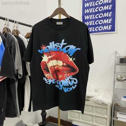 Men's T-Shirts Good Qaulity Oversized Red Lip Letter Fashion T-Shirt Men Vintage Women T Shirt Streetwear Tee Mens Clothing