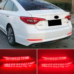 LED Rear Bumper Reflector Light For Hyundai Sonata 9th 2015 2016 2017 Stop Brake Tail Light Fog Lamp with turn signal