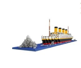 Ship Model Brick 1860Pcs Titanic Model Ship Mini Block Model Build Kit Titanic Cruise Ship Brick Model Boat DIY Diamond Lepin Brick Toy For Adult Ttanic Model Kit