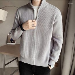 Men's Sweaters Winter Knitwear Thicker Sweater Half Zipper Turtleneck Warm Pullover Quality Male Slim Knitted Wool Spring B88