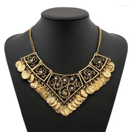 Pendant Necklaces LZHLQ 2023 Boho Antique Coin Necklace For Women African Statement Tibetan & Pendants Bohemian Maxi Jewellery Collares