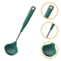 Dinnerware Sets Silicone Spoon Antibacterial Ladle Soup Long Handle Water Scooping Tool Kitchen Cooking Scooper