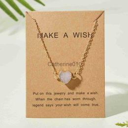 Pendant Necklaces Trendy Elegant Love Heart Necklace for Women Luck Acrylic Pendant Fashion Handmade Braid Chain Statement Girlfriend Gift Jewelry J230817