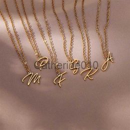 Pendant Necklaces Initial Letter Necklace for Women Stainless Steel Capital Alphabet Pendant Necklaces 2023 Trend Couple WeddJewelry collar J230817