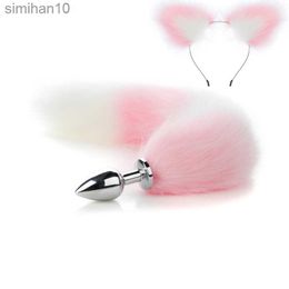 Anal Toys Tail + Ears Anal Sex Toy Tail Sexy Accessories Adult Toys Butt Plug For Women HKD230816