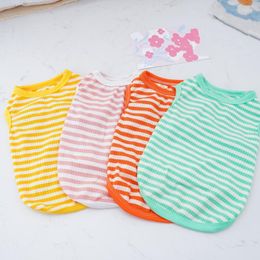 Dog Apparel Cotton Pet Clothes Summer Vest Breathable Stripe For Cat Chihuahua Accessories Kitten Costume Shirt