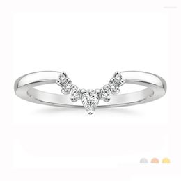 Cluster Rings Trumium V Shaped Women Ring Crown Couple Engagement Designer Copper Jewellery Anniversary Gifts Trendy Fashion Drop Delive Dhmff