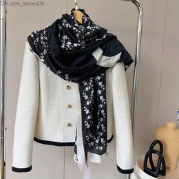 Scarves Top Modal Silk Scarves Luxury Chiffon scarfs for Ladies Designer Scarf Fashion Headscarf Women Floral alphabet design Letter Print Shawls 18090 Z230818