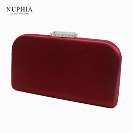 Evening Bags NUPHIA Book Shape Silk Satin Clutches and Red Wine 230817