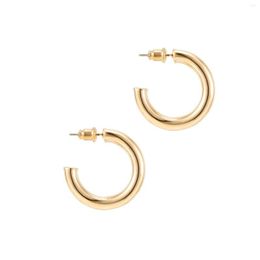 Hoop Earrings 14K Gold Plated Lightweight Chunky Open Hoops For Women Hypoallergenic No Tarnish