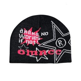 BeanieSkull Caps EMO Girl Y2k Knitted Hat High Quality Acrylic Graphic Beanies Grunge Hip Hop Casual Outdoor Vintage Streetwear Hip Hop Punk Cool 230816