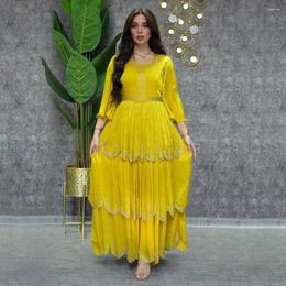 Ethnic Clothing Perl Dubai Arabian Evening Dress Diamond Chiffon Summer Cake