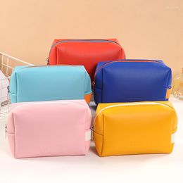 Cosmetic Bags Korean Bag PU Leather Makeup Make Up Pouch Travel Wash Toiletry Organiser Purse Storage Handbag For Women Girls