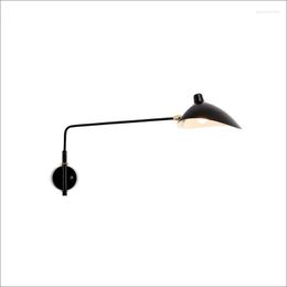 Wall Lamp Mounted Black Sconce Laundry Room Decor Swing Arm Light Led Switch Applique Mural Design