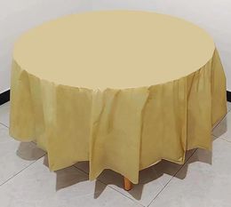 Table Cloth Disposable Solid Colour Tablecloth 6 Round Birthday Party Decro Cover