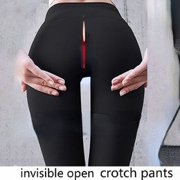 Women's Leggings Invisible Zipper Open Crotch Tight Leggings Yoga Pants Plus Size High Waist Couples Outdoor Trousers 230816