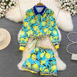 Women's Two Piece Pants Banulin Runway Summer Long Sleeve Cut Out Bow Tie Blouse Shirts and Shorts 2 Pieces Matching Set Women Outfits Loungewear J230816