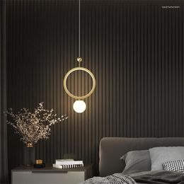 Pendant Lamps Luxury Circle Water Drop Lights Bedroom Magic Bean Single Long Line Hanging Glass LED Decor Lighting