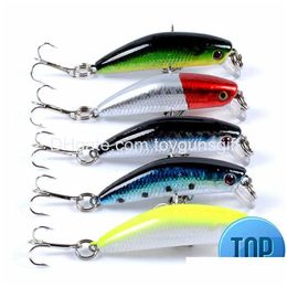 Baits Lures 1 Pcs 4.5Cm2.8G Fishing Lure Quality Minnow 3D Eyes Plastic Hard Bait Pesca Artificial Jig Wobblers Crank Drop Delivery Dhjww