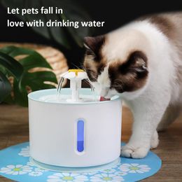 Small Animal Supplies 24L Automatic Cat Water Feeder w Drink Filter Cats Fountain Drinking Bowl with Led Kitty Dispenser 230816