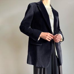 Women's Suits Autumn And Winter 2023 Cotton Vintage Women Corduroy Commuter Two Button Small Blazers
