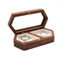 Jewellery Pouches Walnut Wood Ring Box Storage Engagement Wedding Ceremony Customise Proposal Gift For Girl