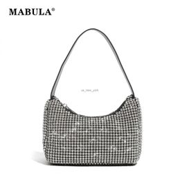 Hobo MABULA Bling Rhinestone Women Fashion Shoulder Bags Elegant Evening Party Phone Purses Chain Strap Crossbody Bag Tote Handbag HKD230817