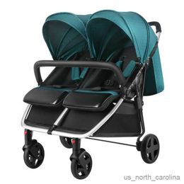 Strollers# Twin Baby Stroller Second Child Baby Sitting and Lying Stroller Push Non-detachable Strollers Side By Side lightweight strollers R230817