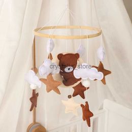 Baby for Crib Boy 0-12 Months Wooden On The Bed Newborn Music Box Bed Bell Hanging Toys Holder Bracket Infant Crib HKD230817