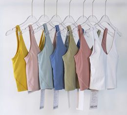 Align Tank Top Bra Yoga Outfit Women cotton blouse Summer Sexy T Shirt Solid Sexy Crop Tops Sleeveless Fashion Vest 16 Colours woman clothes