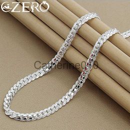 Pendant Necklaces 925 SterlSilver 6mm Side Chain 8/18/20/22/24 Inch Necklace For Woman Men Fashion WeddEngagement Jewellery Gift J230817