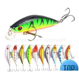 Baits Lures 1 Pcs Minnow Fishing Lure 70Mm 8G 3D Eyes Crankfish Bait Wobbler Artificial Plastic Hard Tackle Drop Delivery Sports Out Dh89Y