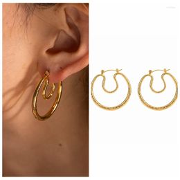 Hoop Earrings High Quality Stainless Steel Gold Colour Plated Women Accessories