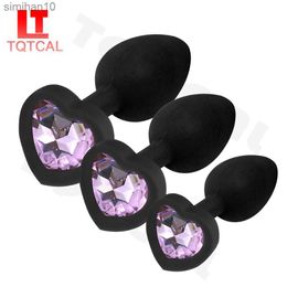 Anal Toys 3 Pcs/Set Silicone Anal Plug With Crystal Jewellery Butt Plug Anal Dilator Adult Sex Toys For Woman Men Couples Erotic Accessories HKD230816