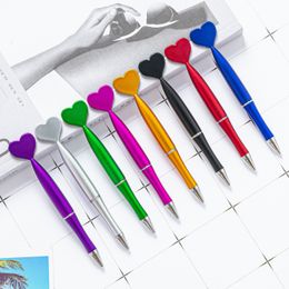 Ballpoint Pens 20pcs Love Plastic Ballpoint Pen Student Stationery Gift Advertising Pen Printable Heart-shaped School Office Ballpoint Pen 230816