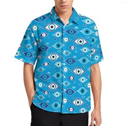 Men's Casual Shirts Evil Eye Pattern Beach Shirt Mati Mataki Hawaii Men Harajuku Blouses Short Sleeve Graphic Tops Big Size 3XL 4XL
