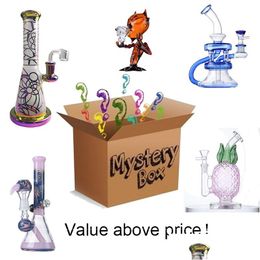 Other Home Garden Mystery Box Hookahs Glass Bongs Surprise Boxes Dab Oil Rigs Water Pipes Smoking 14Mm 18.8Mm With Bowl Drop Delive Dh4Ns