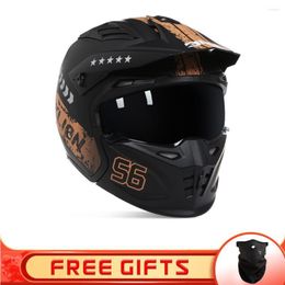 Motorcycle Helmets Classic Modular Combination Full Face Helmet Open Motocross Racing Casco Motobike Rally Riding Casque DOT