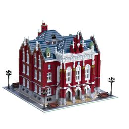 Blocks 89123 city creative red brick University Street View High Difficulty Assembly Model 6355PCS building childrens toy gift 230816