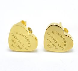 Earings stud luxury earrings designer earrings golden Heart earriings top quality women engagement earrings