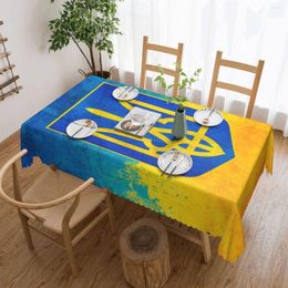 Table Cloth Rectangular Oilproof Ukrainian Flag Cover Coat Of Arms Ukraine Tablecloth For Dining