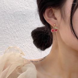 Backs Earrings Cute Girls Cherry Kids Temperament Sweet Fruit Aesthetic Accessories