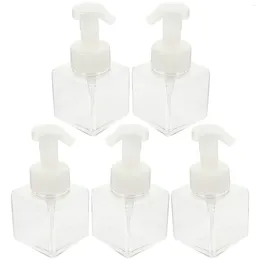 Storage Bottles 5 Pcs Shampoo Dispenser Bottle Press Pump Lotion Filling Square Plastic Clear Refillable