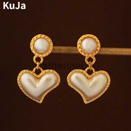 Charm Fashion Jewelry 925 Silver Needle 2023 Trend New Sweet Design Simulated Pearl Heart EarrFor Women WeddGifts Hot Sale J230817