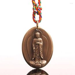 Pendant Necklaces Bronze Amitabha Buddha Western Three Sages Necklace Handle Piece Male Brass Original Design