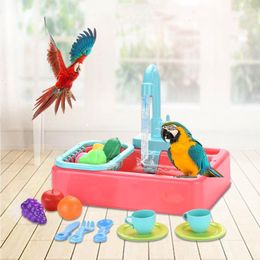 Other Pet Supplies Parrot Shower Bird Bathtub Swimming Pool Bath Cage Parakeet Toys Cockatiel Basin Faucet Birds Accessories 230816