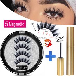 False Eyelashes MB 2020 Long Magnetic Eyelashes 5 Magnet False Eyelashes Makeup Extension 3D Mink Lashes faux cils magnetique naturel + Tweezers HKD230817