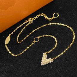 new letter chain gold necklace designer necklace free shipping luxury Jewellery tennis chain Diamond 18K gold and stainless steel holiday gift